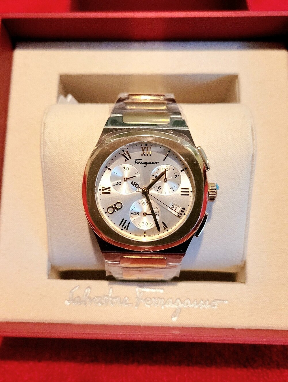Ferragamo Elliptical Chronograph Watch (Style SF4D00625)